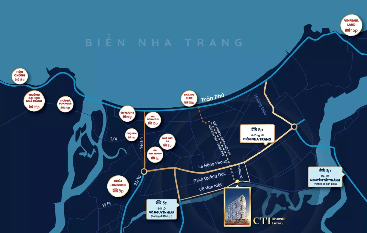 Vị trí dự án CT1 Riverside Luxury Nha Trang