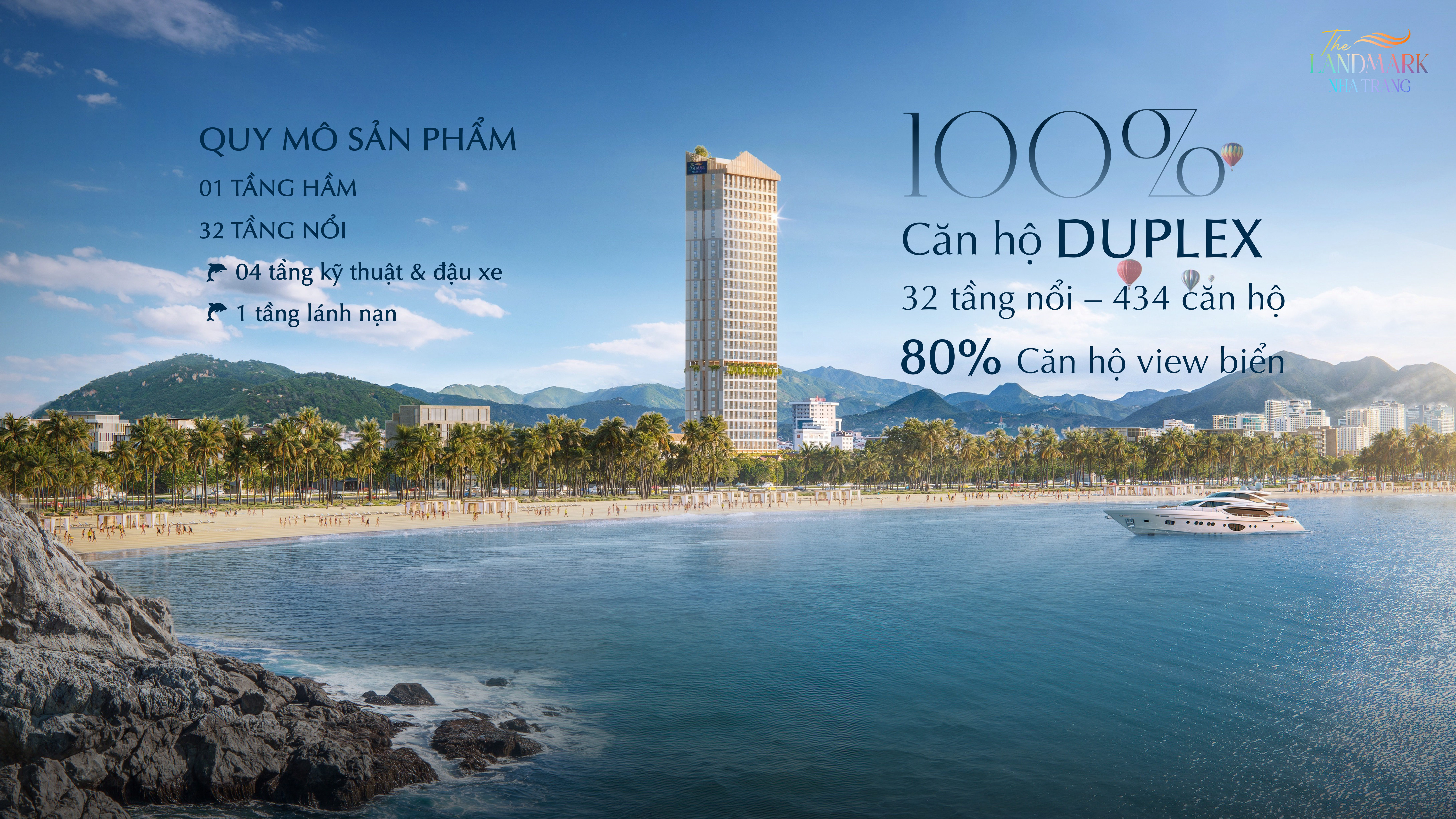 The Landmark Nha Trang sở hữu 100% căn hộ Duplex với 80% căn hộ view biển hoàn toàn khác biệt trên thị trường 